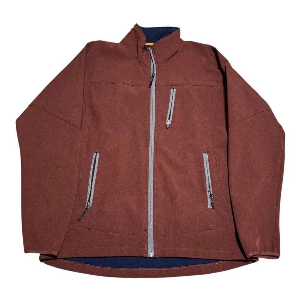 Orvis Soft Shell Fleece Lined Brown‎ Full Zip Jacket Men's Large